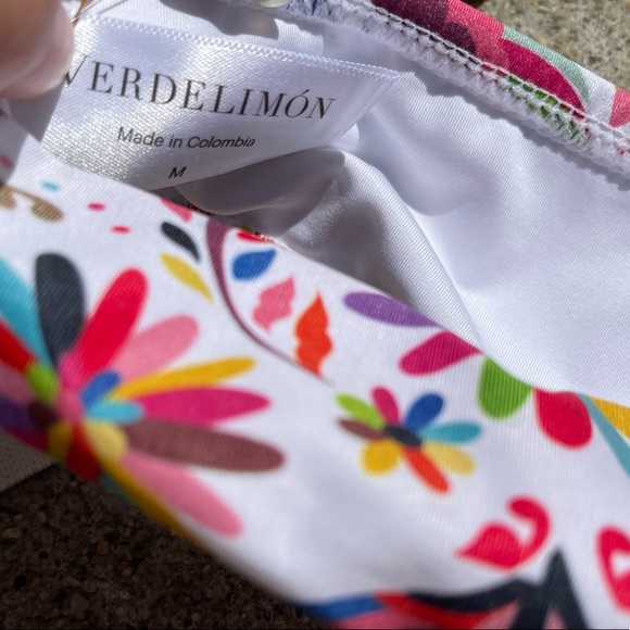 Verdelimon Womens Tunas Printed Low-Rise Swim Bottom size M - Picture 4 of 6